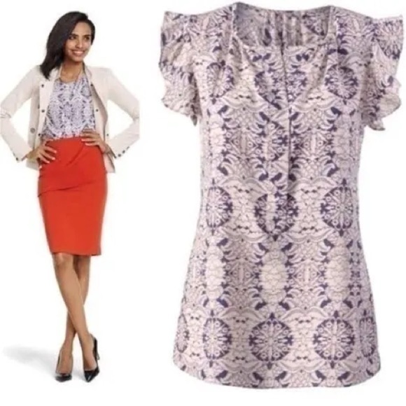 CAbi Style 3074 Stevie Flutter Sleeve Top Size S - Picture 1 of 10